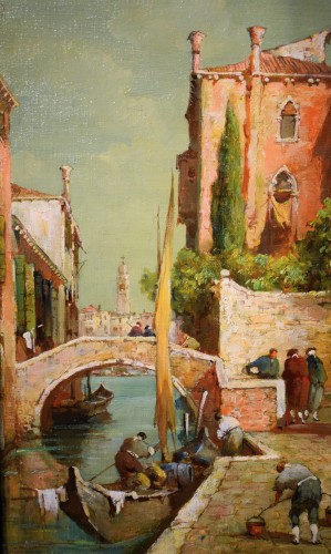 Pair of Venetian views - Eugenio Bonivento - known as &quot;Zeno&quot; (1880-1956) - 